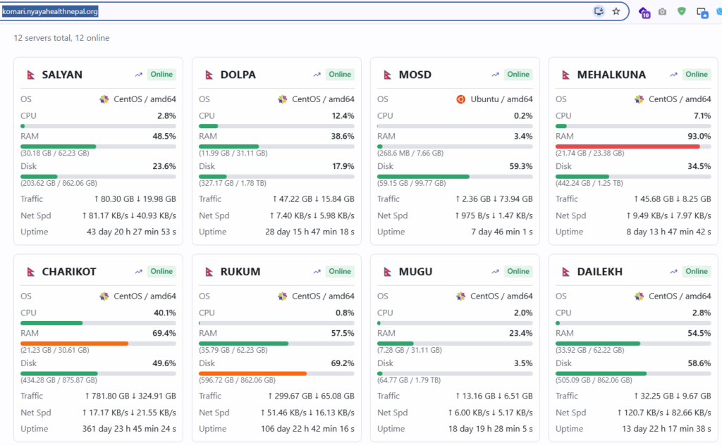 Server Monitoring Dashboard